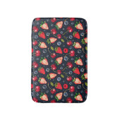 Aardbeien en kersen op een donkere achtergrond badmat (Voorkant Verticaal)