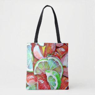 Aardbeien en Limoenen Boodschappen Tote Bag