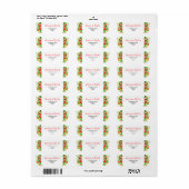 Aardbeien en Madeliefjes Bruiloft Etiket (Full Sheet)