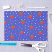 Aardbeien en Polka Dots Dark Blue Tissuepapier (Craft)