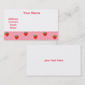 Aardbeien en Polka Dots Pink Visitekaartje (Voorkant / Achterkant)