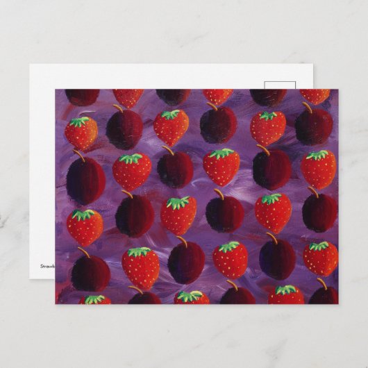 Aardbeien en Pruimen Schilderen Briefkaart (Voorkant / Achterkant)