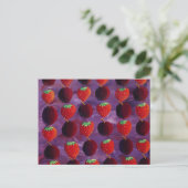 Aardbeien en Pruimen Schilderij Briefkaart (Staand voorkant)