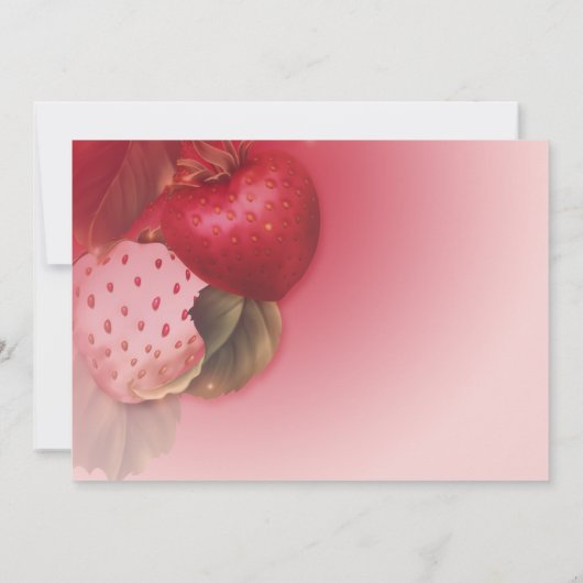 Aardbeien en rode rozen Foto opslaan datum Save The Date (Achterkant)