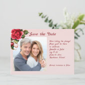 Aardbeien en Rode Rozen Foto Save The Date (Staand voorkant)