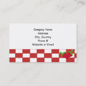 Aardbeien en Rood- en witcontroles Visitekaartje (Achterkant)