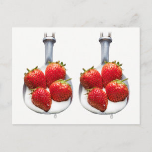 Aardbeien en room. briefkaart