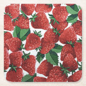 Aardbeien en room kartonnen onderzetters (Voorkant)