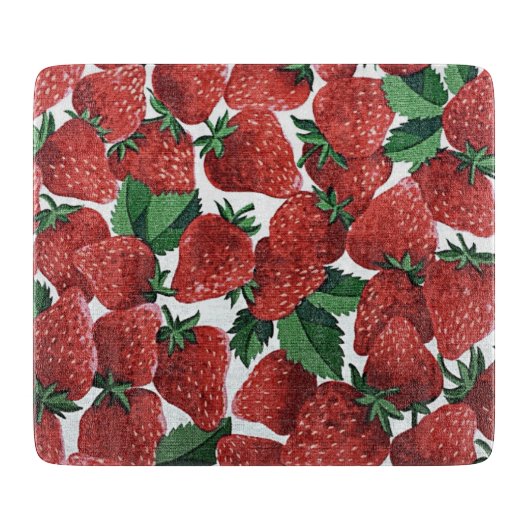 Aardbeien en room snijplank (Voorkant)