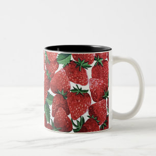 Aardbeien en room tweekleurige koffiemok