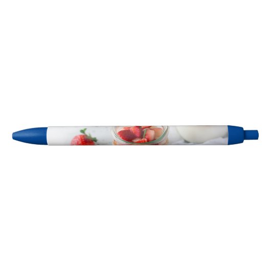 aardbeien en room zwarte inkt pen (Voorkant)
