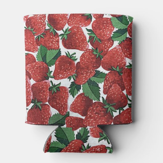 Aardbeien en roompatroon blikjeskoeler (Achterkant)