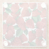 Aardbeien en roompatroon glazen onderzetter (Achterkant)