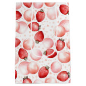 Aardbeien en Roze Ballonnen Leuke Zomercadeaus Medium Cadeauzakje (Achterkant)