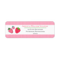 Aardbeien en Roze cheques Retouradres