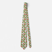 Aardbeien en roze en witte bloemen stropdas (Voorkant)
