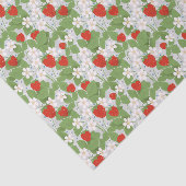 Aardbeien en roze en witte bloemen tissuepapier (Detail)