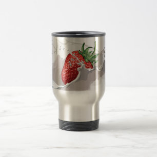 Aardbeien en sleepboten van crème reisbeker