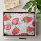 Aardbeien en stippen patroon tissuepapier (Geschenk)