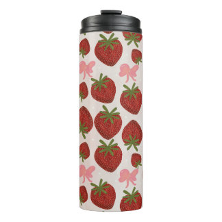 Aardbeien en Strikken Thermokop Thermosbeker