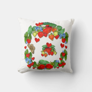 Aardbeien en vergeet me Nots~ Pillow/Cushion Kussen