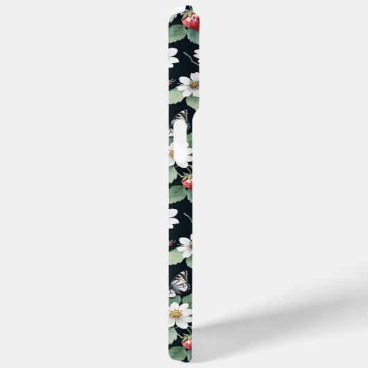 Aardbeien en Vlinders Zwart Case-Mate iPhone Case (Achterkant / Rechts)