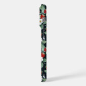 Aardbeien en Vlinders Zwart iPhone Hoesje (Linkerkant)