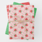 Aardbeien en vloerkleden inpakpapier vel (In situ)