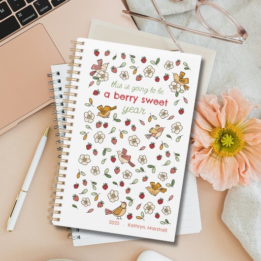 Aardbeien en vogels Berry Sweet Year Planner