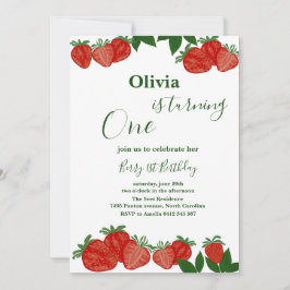 Aardbeien en vruchten, vers Baby shower Girl Kaart