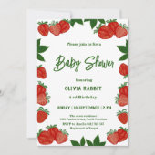 Aardbeien en vruchten, vers Baby shower Girl Kaart (Voorkant)