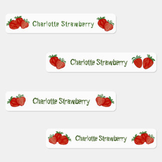 Aardbeien en vruchten, vers gekookt Kantoor Labels