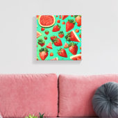 Aardbeien en watermeloenen canvas afdruk (Insitu (Woonkamer))