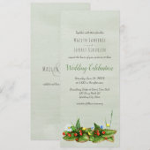 Aardbeien en wilde bloemen land bruiloft kaart (Voorkant / Achterkant)