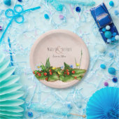 Aardbeien en wilde bloemen weduwen papieren bordje (Feest)