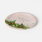 Aardbeien en wilde bloemen weduwen papieren bordje (Gekanteld)