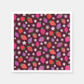 Aardbeien en witte bloemen patroon servet (Voorkant)