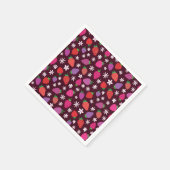 Aardbeien en witte bloemen patroon servet (Hoek)