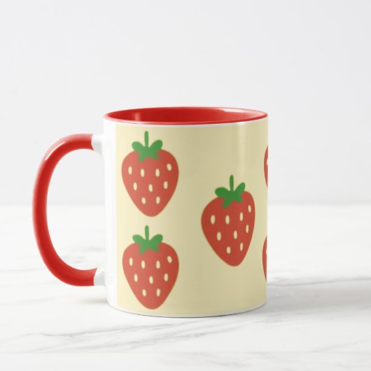 Aardbeien en Zonneschijn Tweekleurige koffiemok Mok (Links)