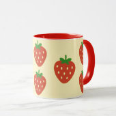 Aardbeien en Zonneschijn Tweekleurige koffiemok Mok (Voorkant rechts)