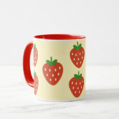 Aardbeien en Zonneschijn Tweekleurige koffiemok Mok (Voorkant links)