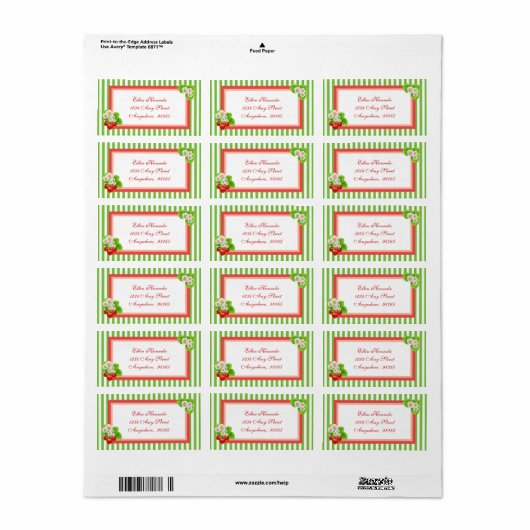 Aardbeien Etiket (Full Sheet)