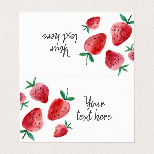 Aardbeien Etiket Tent Berry Sweet Birthday Bu Visitekaartje (Buitenkant ongevouwen)