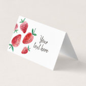 Aardbeien Etiket Tent Berry Sweet Birthday Bu Visitekaartje (Achterkant)