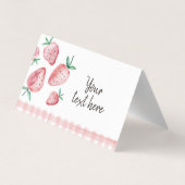 Aardbeien Etiket Tent Berry Sweet Birthday Visitekaartje (Achterkant)