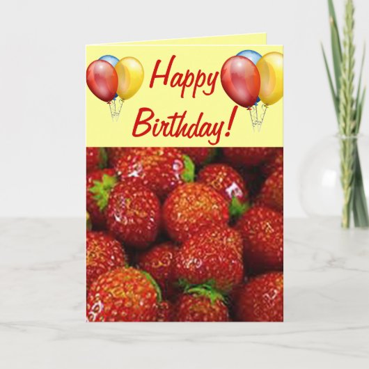 Aardbeien Feestdagen Kaart (Voorkant)