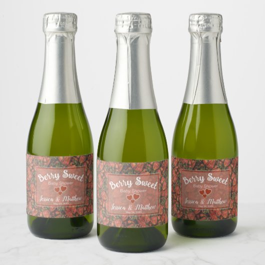 Aardbeien Flessenetiketten Sparkling Wijnetiket (Flessen)