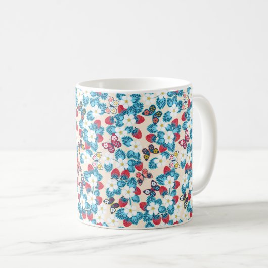 Aardbeien folk koffiemok (Voorkant rechts)