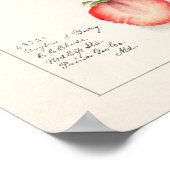 Aardbeien (Fragaria) Waterverf van vruchten Poster (Hoek)