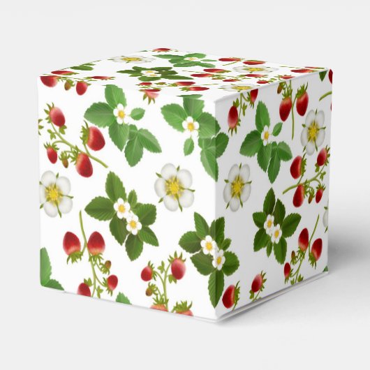 Aardbeien Fruit Bloemen Favor Box Bedankdoosjes (Achterkant)